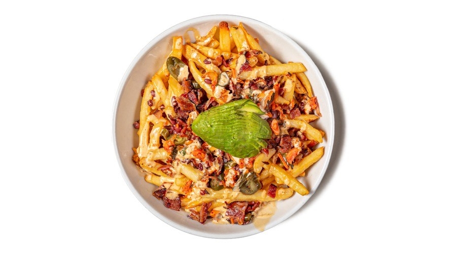 Order Super Duper Loaded Fries food online from The Naked Bird store, New York on bringmethat.com