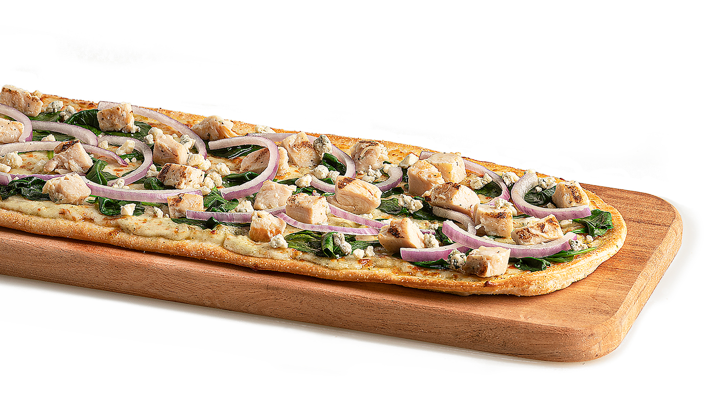 Order Grilled Chicken Spinach Flatbread food online from Pizza Guys store, Sacramento on bringmethat.com