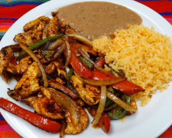 Order #16 Chicken Fajitas food online from El Patron Authentic Mexican Food store, Rancho Cucamonga on bringmethat.com