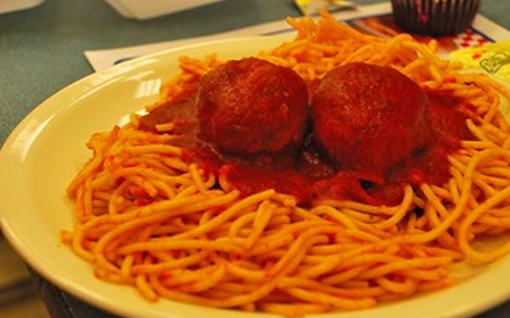 Order Spaghetti with Meatballs - 3 Pieces food online from Pino's Pizzeria store, Easton on bringmethat.com