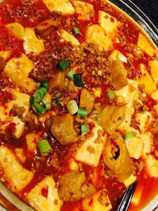 Order 87. Spicy Tofu & Intestine 麻婆肥肠 food online from The Jade Garden store, Lawrence on bringmethat.com