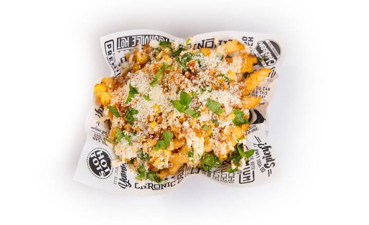 Order Elote Fries food online from Chronic Fries store, Houston on bringmethat.com