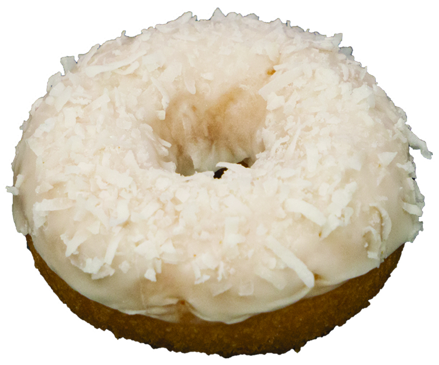 Order Vanilla Frosting Coconut Cake Donut food online from Bosa Donuts store, Phoenix on bringmethat.com