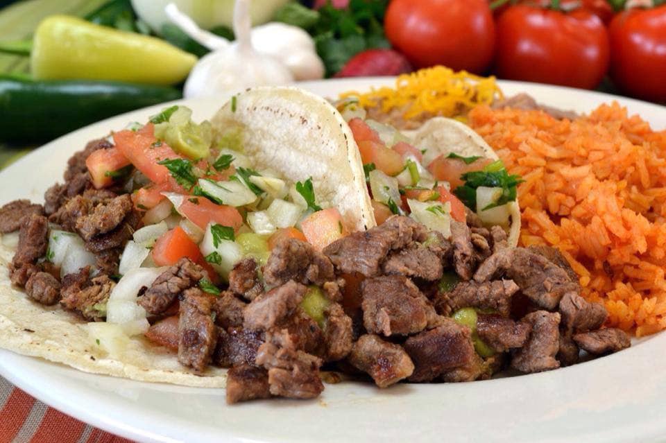 Order 8. Two Carne Asada Tacos food online from Los Cuates store, Raleigh on bringmethat.com
