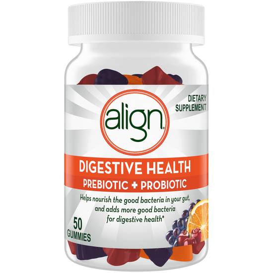 Order Align Digestive Health Prebiotic & Probiotic Supplement Natural Fruit Flavors Gummies (50 ct) food online from Rite Aid store, Palm Desert on bringmethat.com