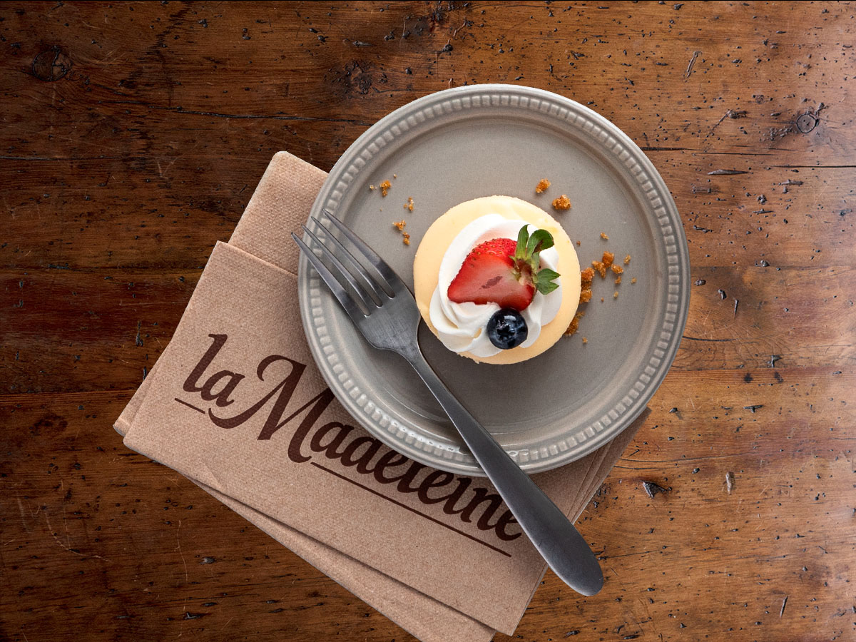 Order Berries & Cream Individual Cheesecake food online from La Madeleine store, Sugar Land on bringmethat.com
