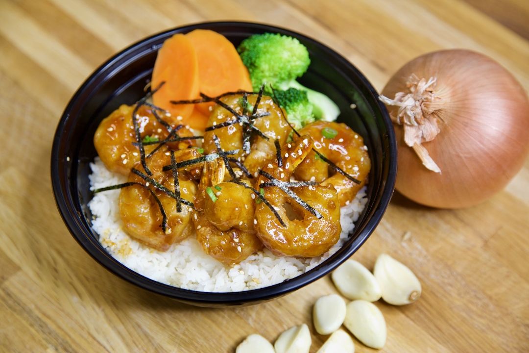Order Shrimp Teriyaki Bowl food online from Hearty Teriyaki store, Newton on bringmethat.com