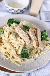 Order Fettuccini Alfredo with Grilled Chicken & Broccoli food online from New York Pizza & Family Restaurant store, Tannersville on bringmethat.com