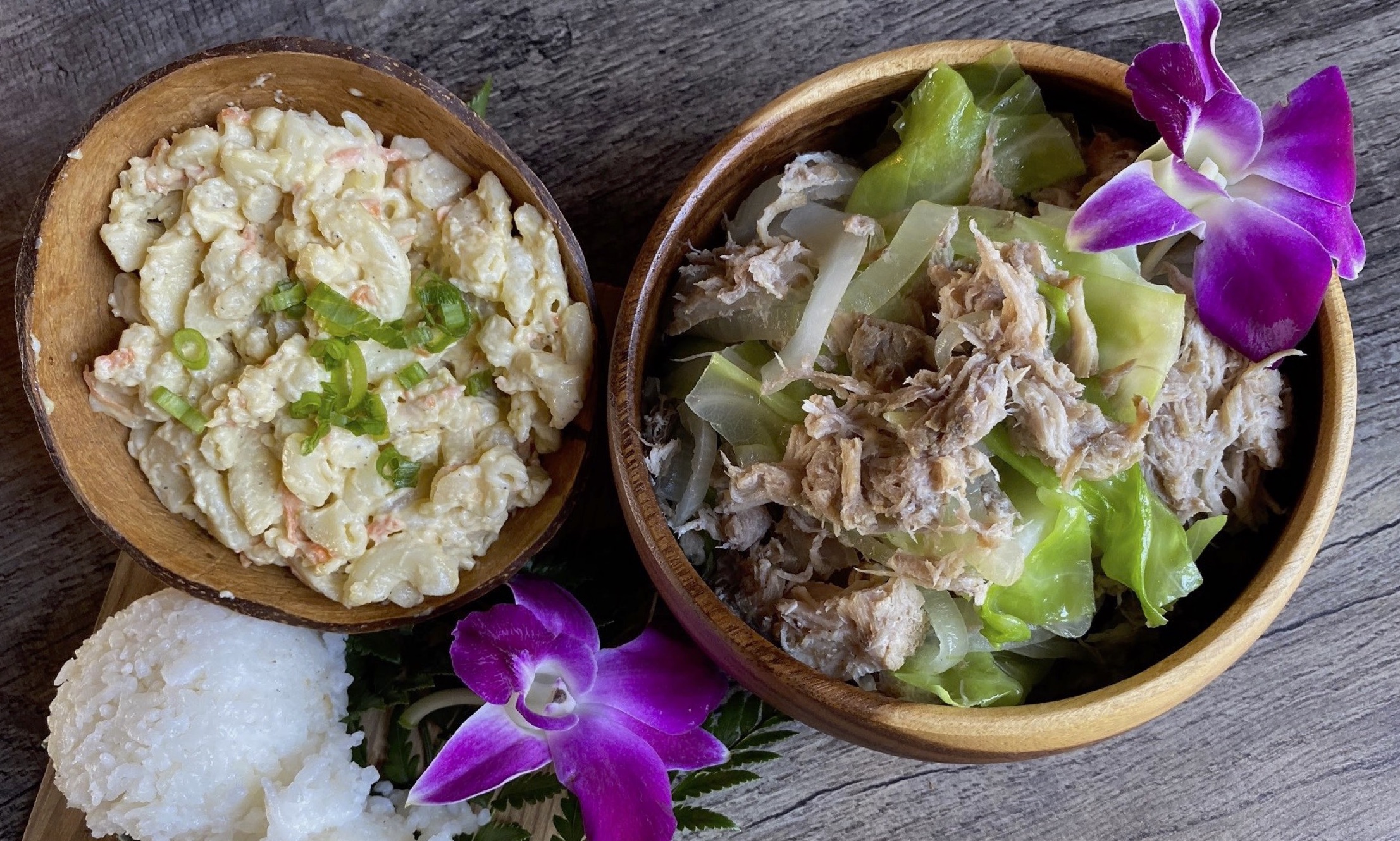 Order Kalua Pork and Cabbage Plate food online from Matiki Island Bbq store, Fullerton on bringmethat.com