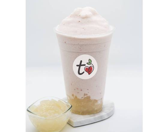 Order Strawberry & Coconut Milkshake (w/ coconut jelly) food online from Tealove store, Fontana on bringmethat.com
