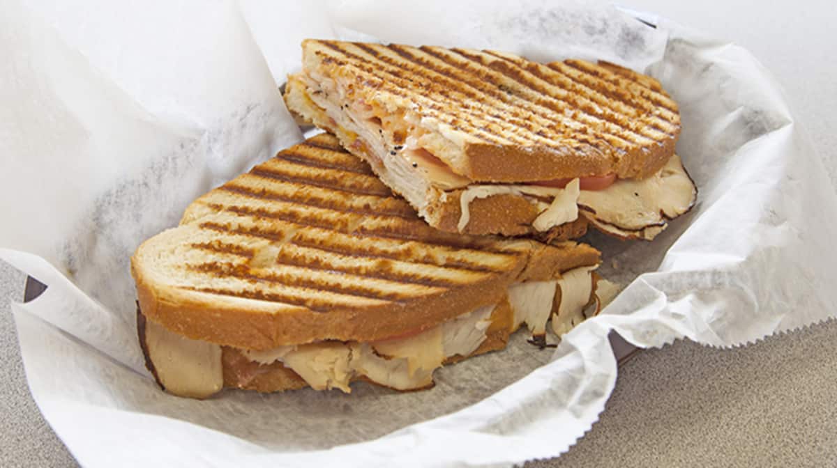 Order Turkey, Bacon, and Cheddar Panini food online from Bob-O-Rino's Subs store, Chicago on bringmethat.com