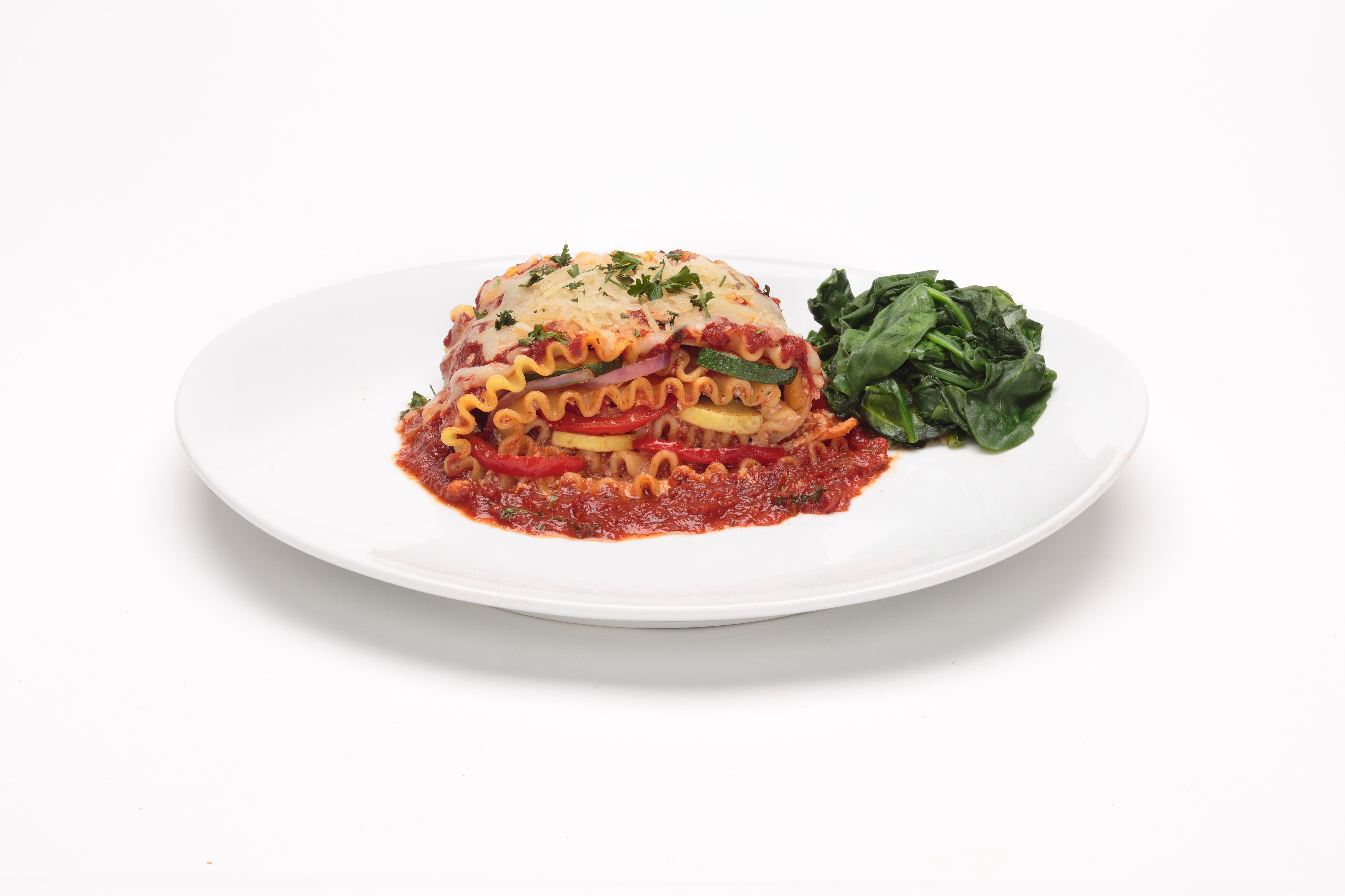 Order Roasted Vegetable Lasagna Roll-Up - 8 oz. food online from Oggi Sports | Brewhouse | Pizza store, Garden Grove on bringmethat.com