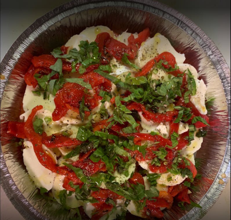Order Fresh Mozzarella, Tomatoes & Roasted Peppers Salad - Salad food online from Pizza Express store, Blairstown on bringmethat.com