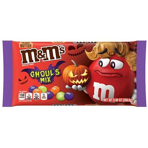 Order M&M's Ghoul's Mix Peanut Butter Chocolate Halloween Candy - 9.48 oz food online from Walgreens store, Des Plaines on bringmethat.com