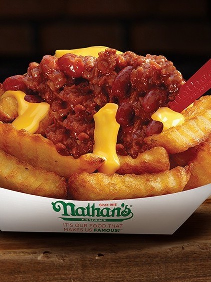 Order Chili Cheese Fries food online from Nathan Famous store, Atlanta on bringmethat.com