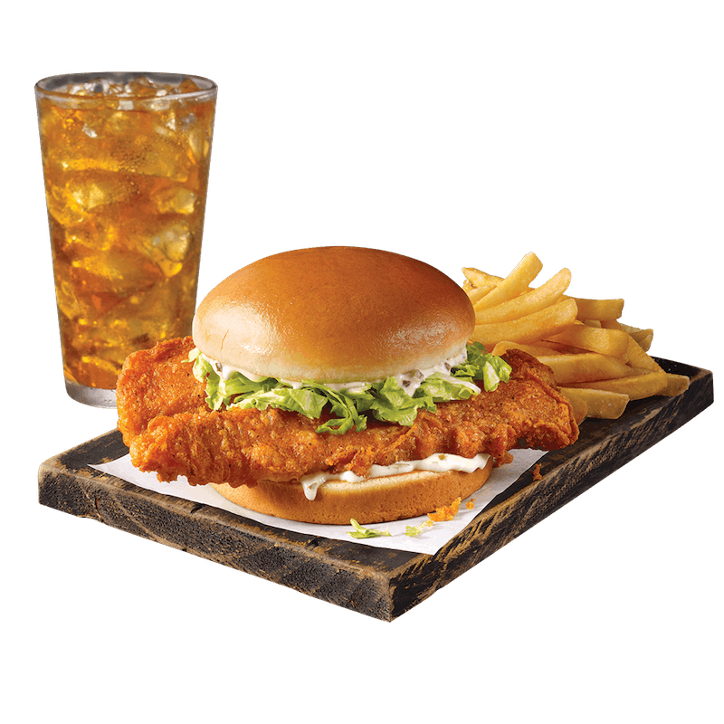 Order Spicy Giant Fish Sandwich Combo food online from Captain Ds Seafood Restaurants store, Durham on bringmethat.com