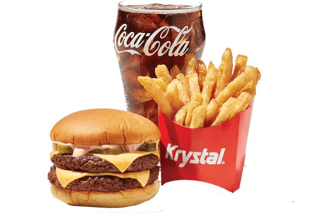 Order DOUBLE BIG BURGER COMBO food online from Krystal store, Madisonville on bringmethat.com