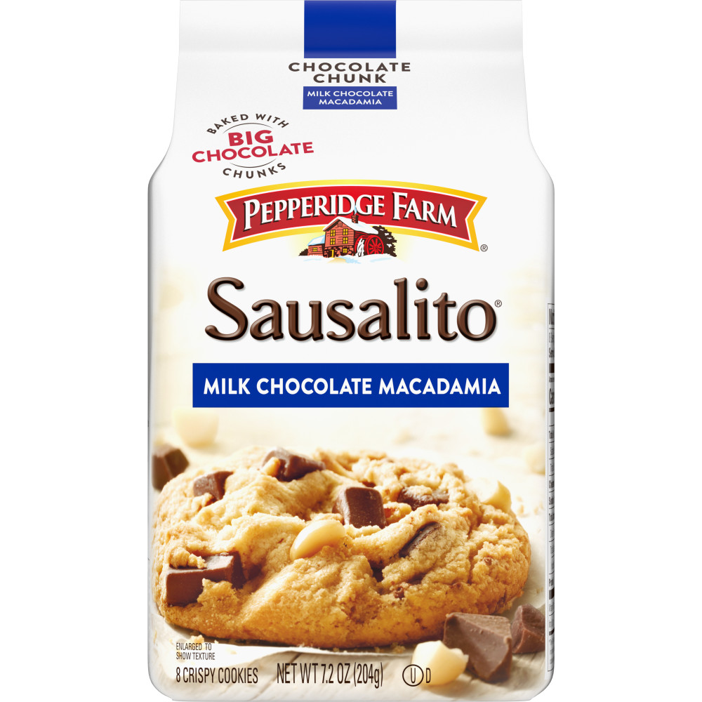 Order Pepperidge Farm Sausalito Crispy Milk Chocolate Macadamia Cookies - 7.2 oz food online from Bartell store, Edmonds on bringmethat.com