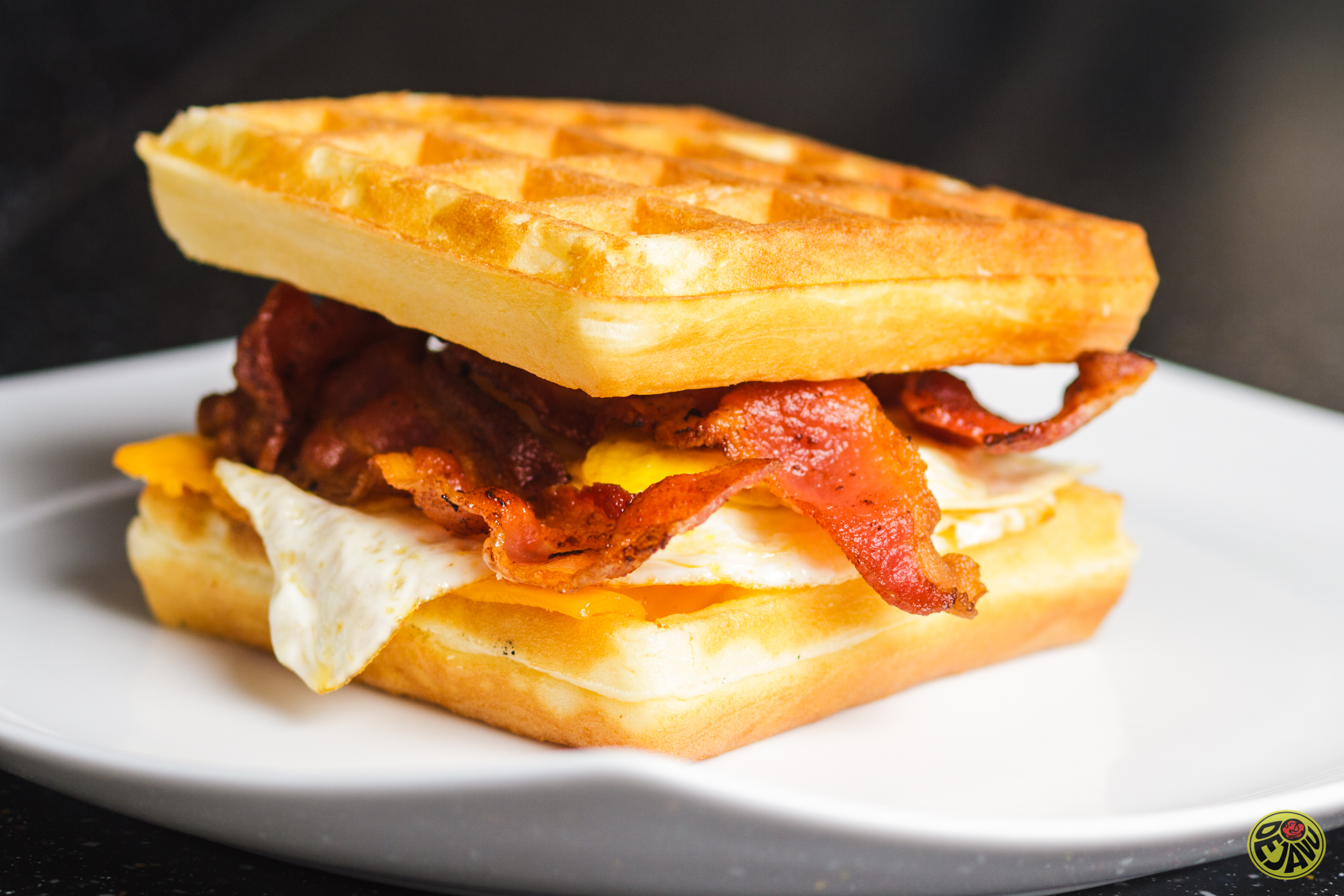 Order Belgian Waffle Sandwich Breakfast food online from Dejavu Cafe store, Isla Vista on bringmethat.com