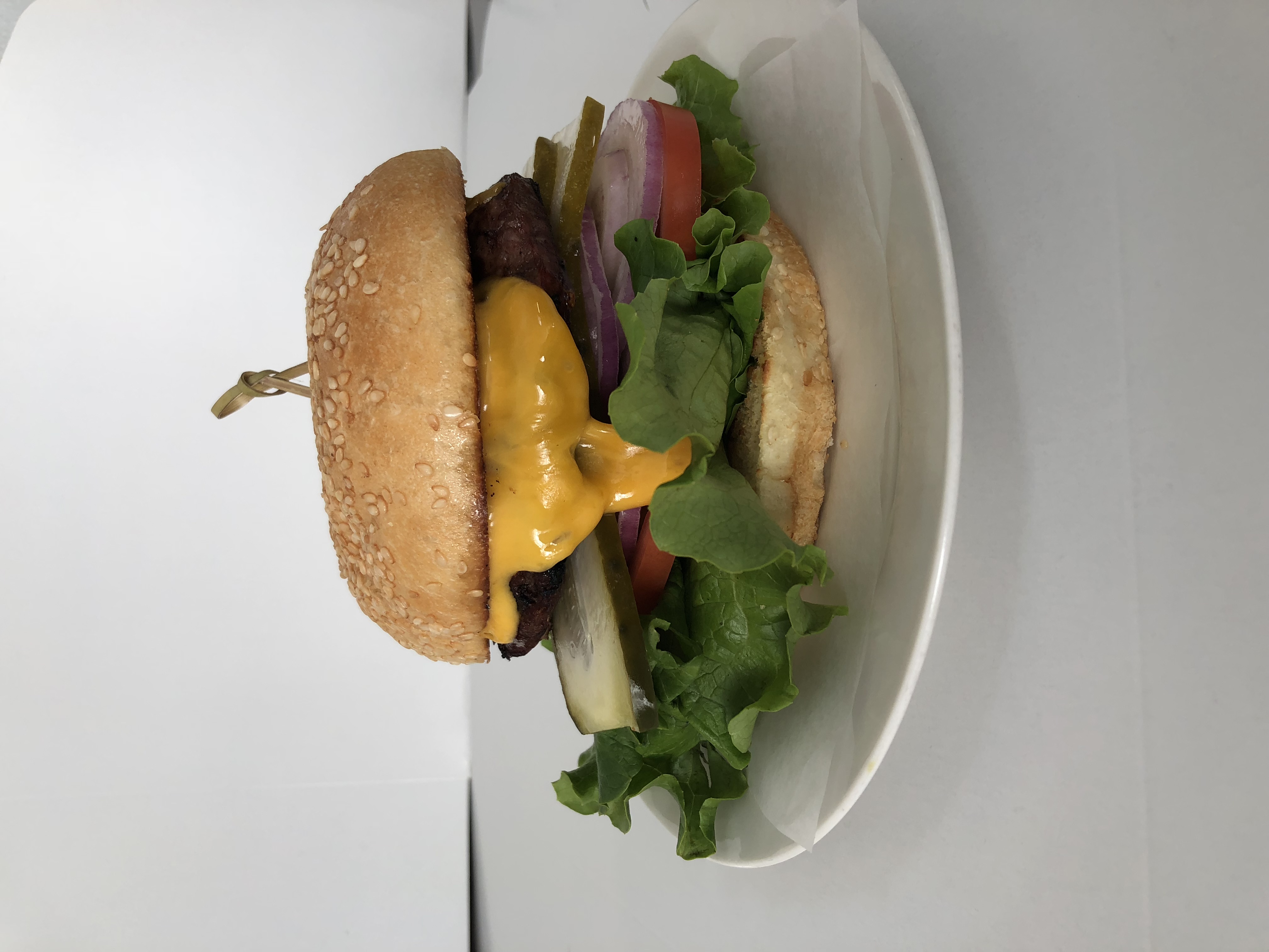 Order Cheese Burger food online from La Bakery store, Carson City on bringmethat.com