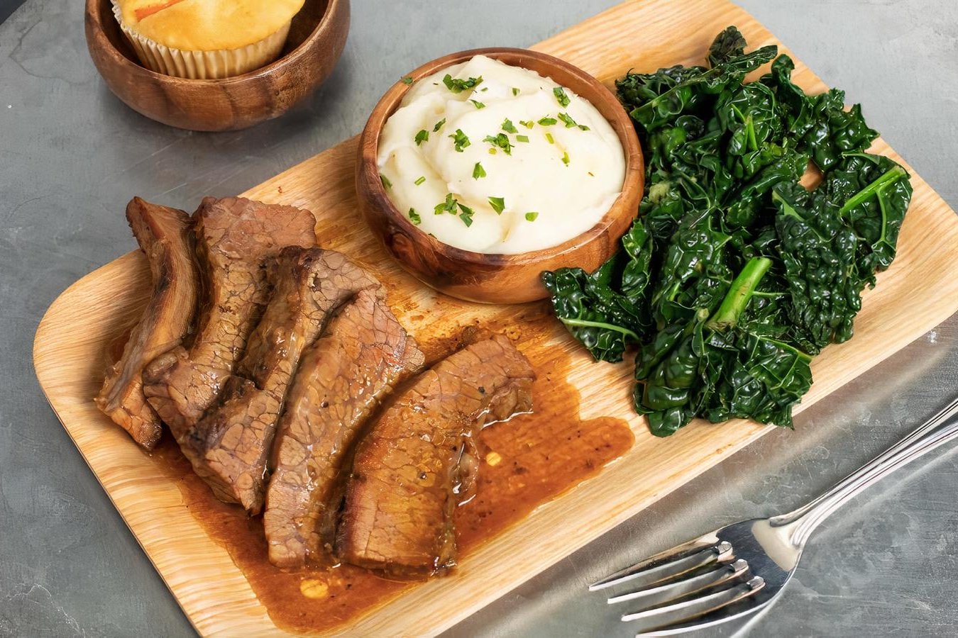 Order Slow Cooked Beef Brisket food online from Bbq Bill store, Los Angeles on bringmethat.com