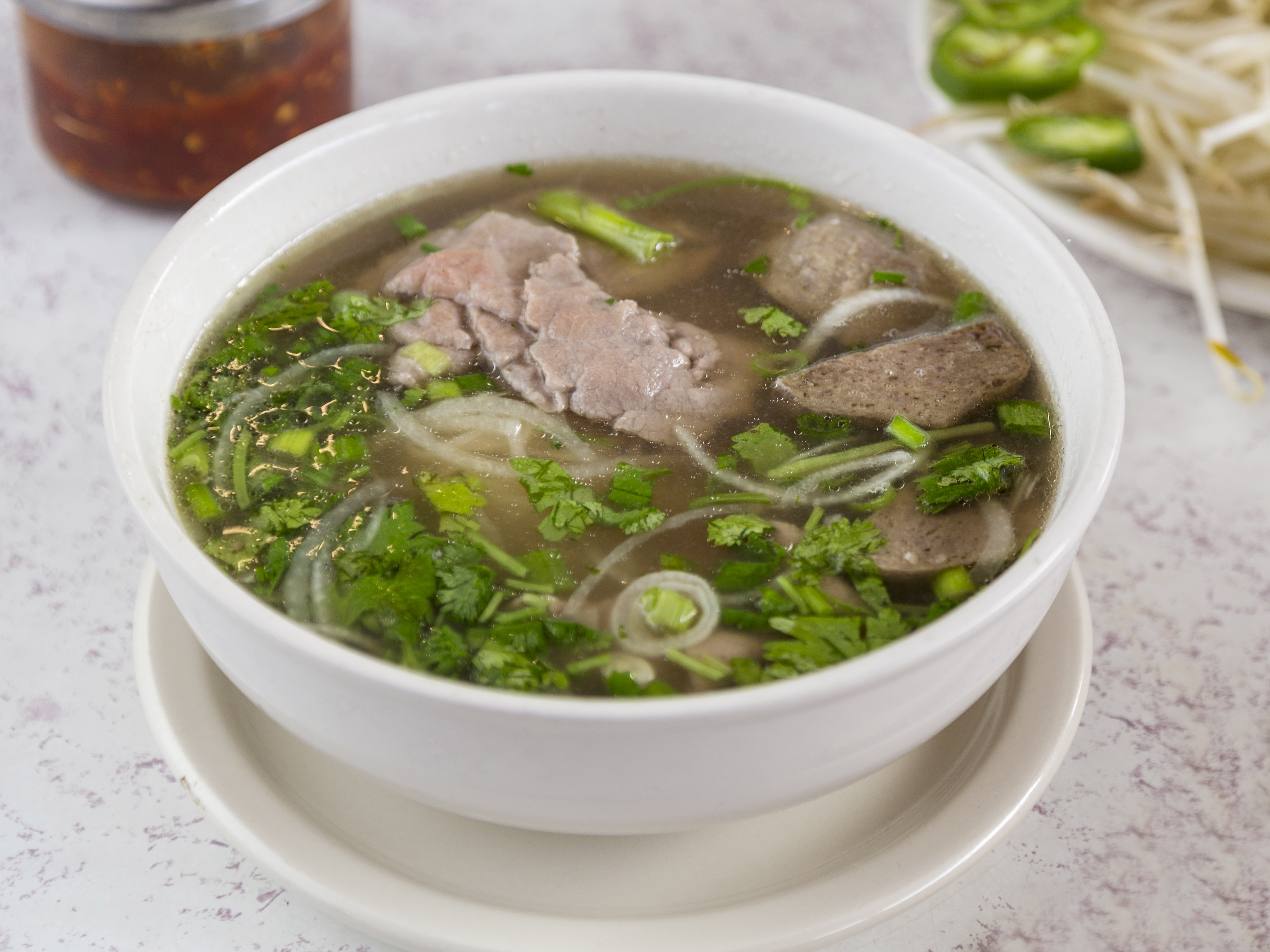 Order Rare Steak and Meatball Pho food online from Pho Lotus store, Gilbert on bringmethat.com