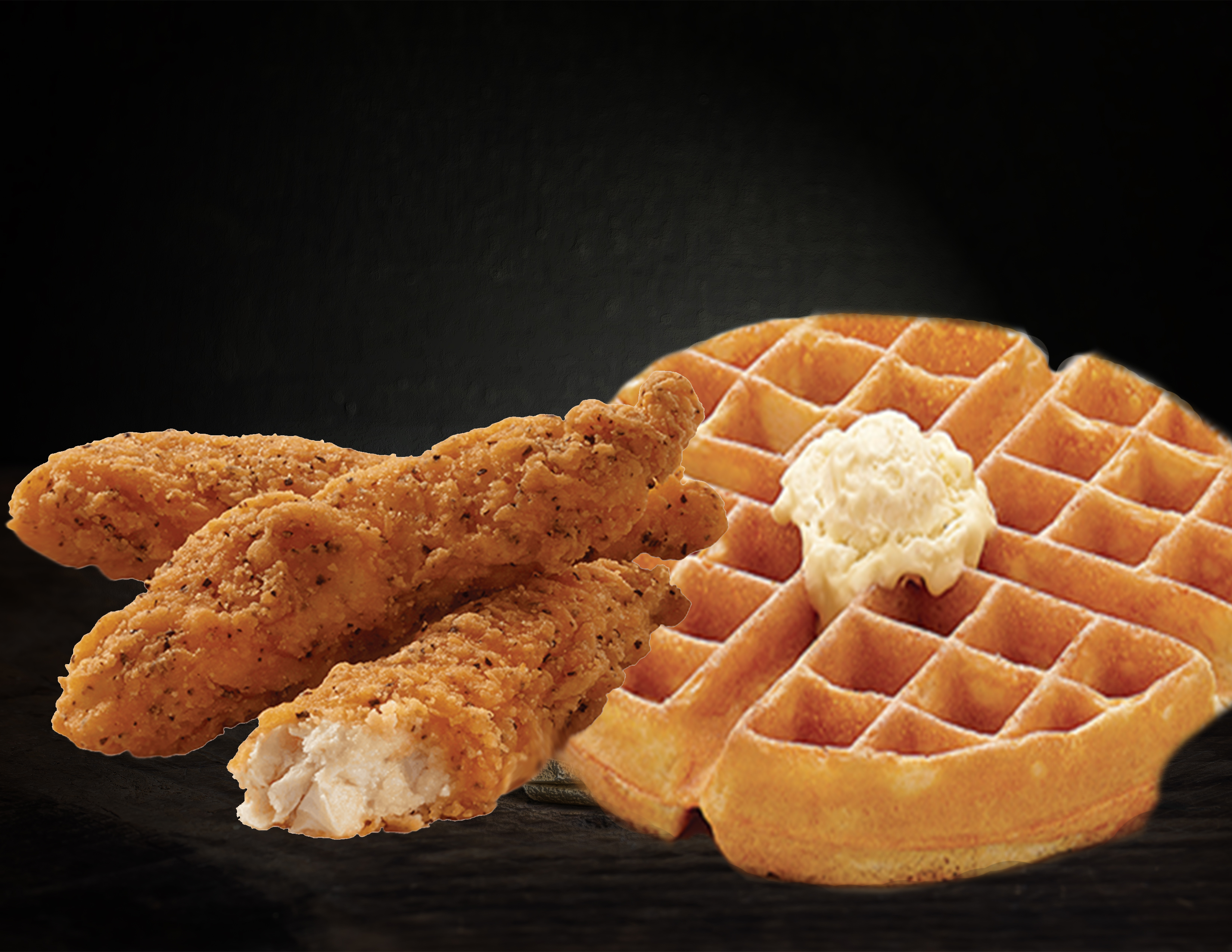Order Chicken Strips & Waffle food online from Savory Burger store, Long Beach on bringmethat.com