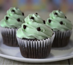 Order Mint Chocolate Cupcake food online from Cornerstone Cookie Gifts store, Marietta on bringmethat.com