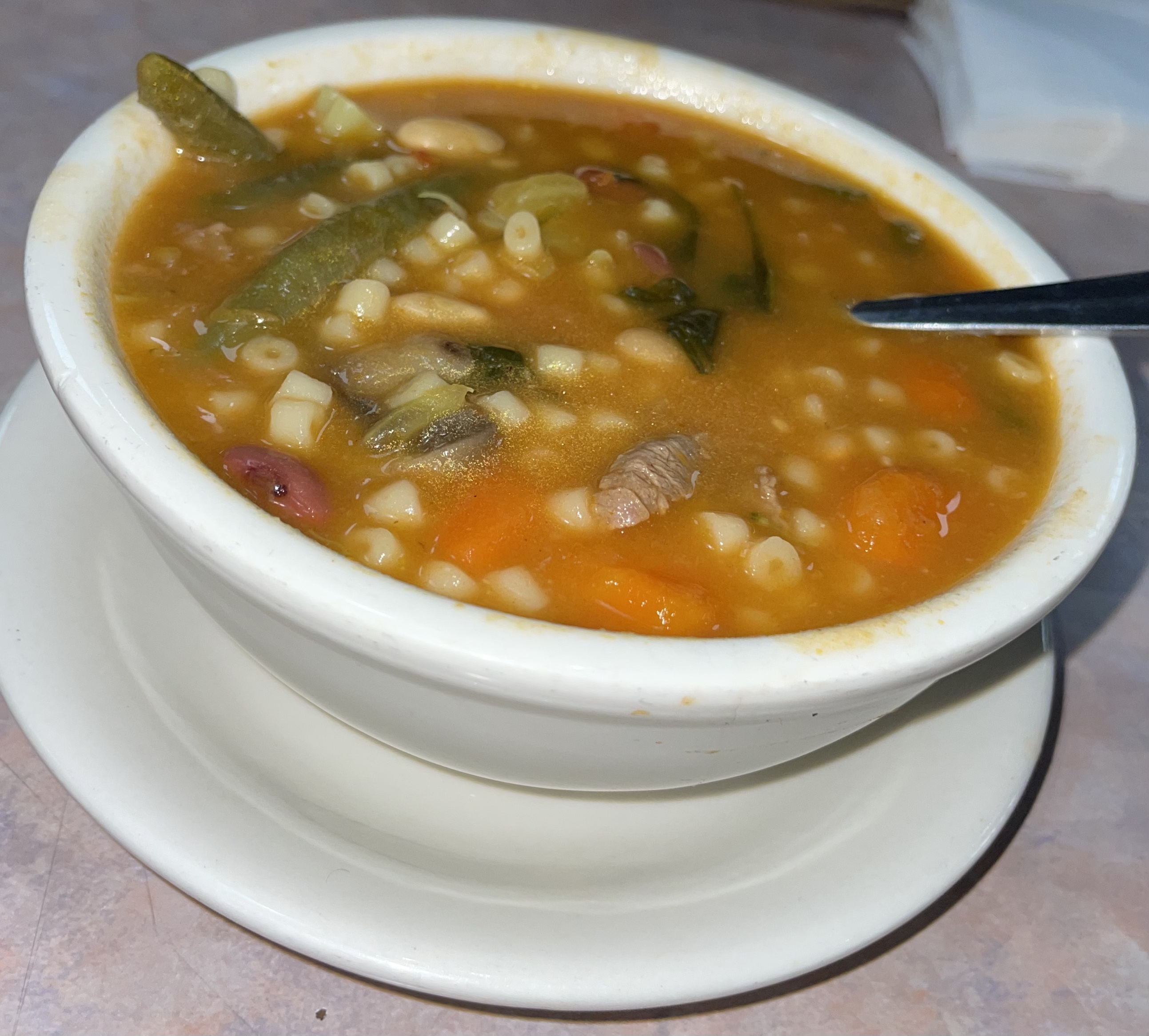 Order Beef minestrone  food online from Golden Eagle Diner store, Bronx on bringmethat.com