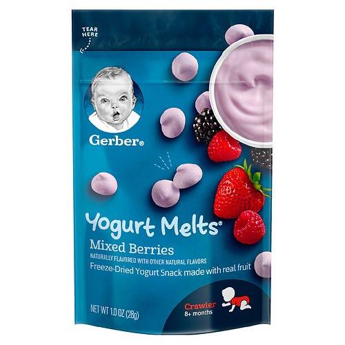 Order Gerber Yogurt Melts Freeze-Dried Yogurt Snack Made with Real Fruit Mixed Berries, Mixed Berry - 1.0 oz food online from Walgreens store, Savage on bringmethat.com