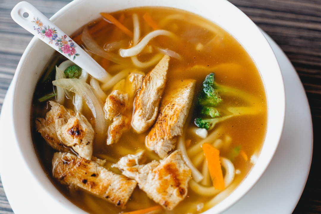 Order Chicken Udon Soup (C) food online from Ichiban Japanese Bistro store, Sterling Heights on bringmethat.com