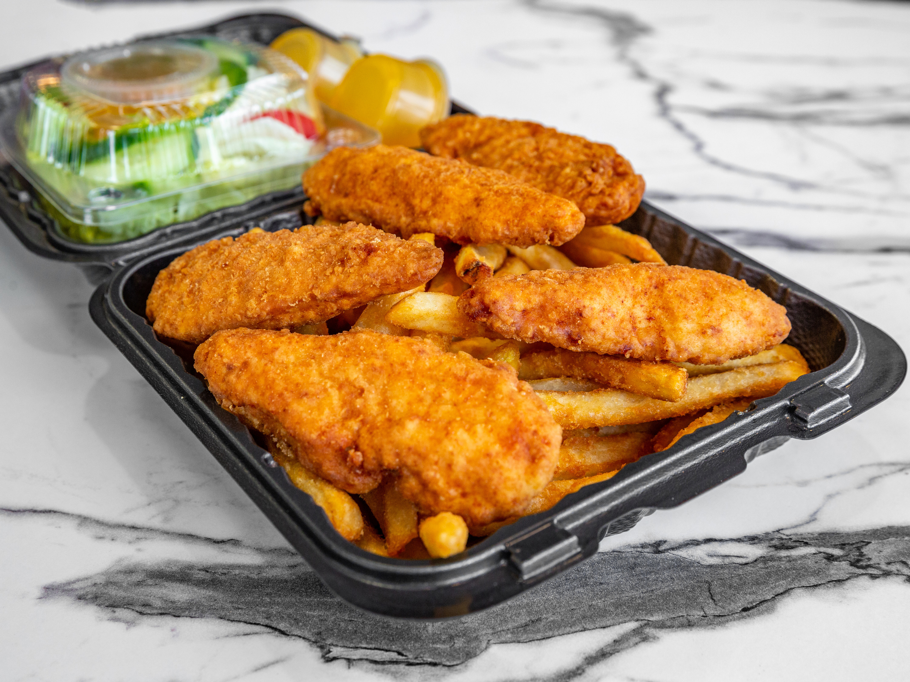 Order Chicken Fingers Dinner food online from Olympic Pizza store, Arlington on bringmethat.com