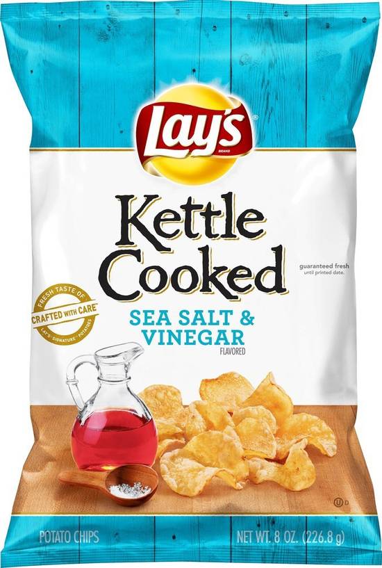 Order Lays Kettle Cooked Sea Salt & Vinegar (8 oz) food online from Rite Aid store, Yamhill County on bringmethat.com