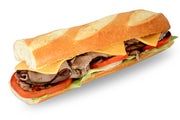 Order 25. Roast Beef & Cheese Baguette Sandwich food online from Lee Sandwiches store, Gardena on bringmethat.com