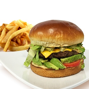 Order Avocado Cheeseburger food online from Pizza Man store, North Hollywood on bringmethat.com