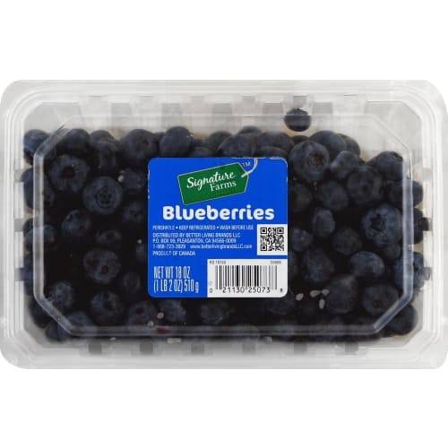 Order Signature Farms · Blueberries (18 oz) food online from Albertsons store, Lafayette on bringmethat.com