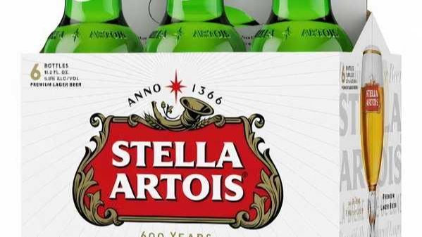 Order Stella Artois 6 Pack 11.2 oz Bottle food online from Rebel store, Campbell on bringmethat.com