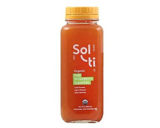 Order Sol-ti Organic SuperAde Goji Strawberry - 15.5 Oz food online from Pit Stop Liquor Mart store, El Monte on bringmethat.com