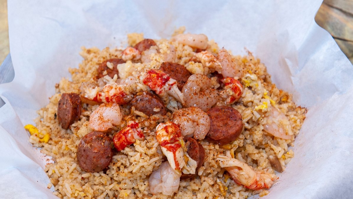 Order Fried Rice (3-Protein) food online from 7 Spice Cajun Seafood store, Missouri City on bringmethat.com