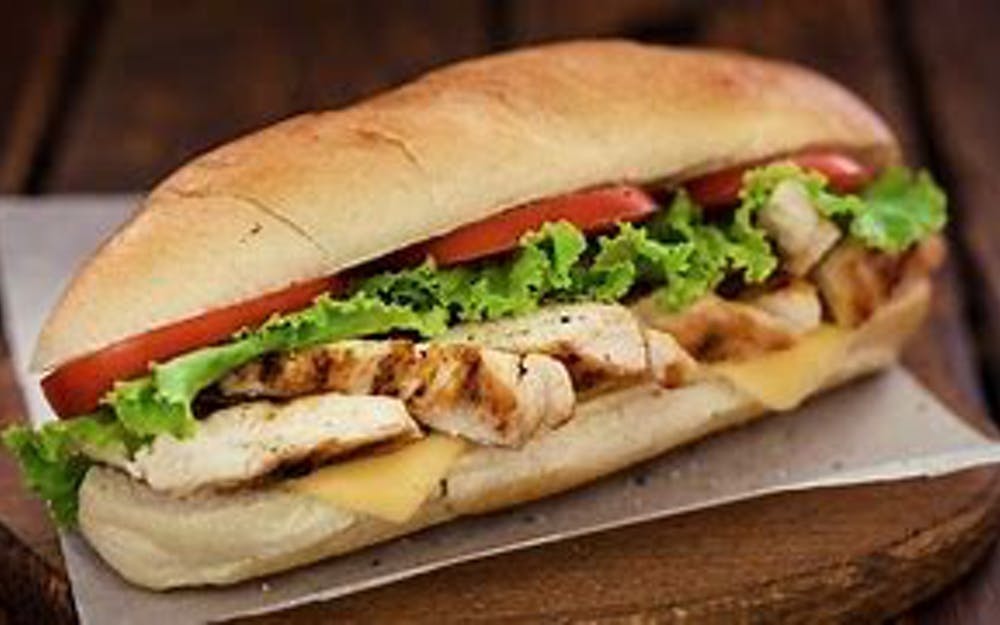 Order Grilled Chicken Sub - 7" food online from Pino's Pizzeria store, Easton on bringmethat.com