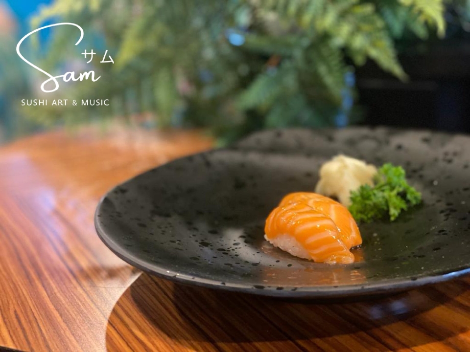 Order Nigiri Salmon food online from Sam Sushi Art & Music store, Framingham on bringmethat.com