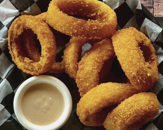 Order Onion Rings food online from Black Dog Pizza                                                                                      store, Arlington on bringmethat.com