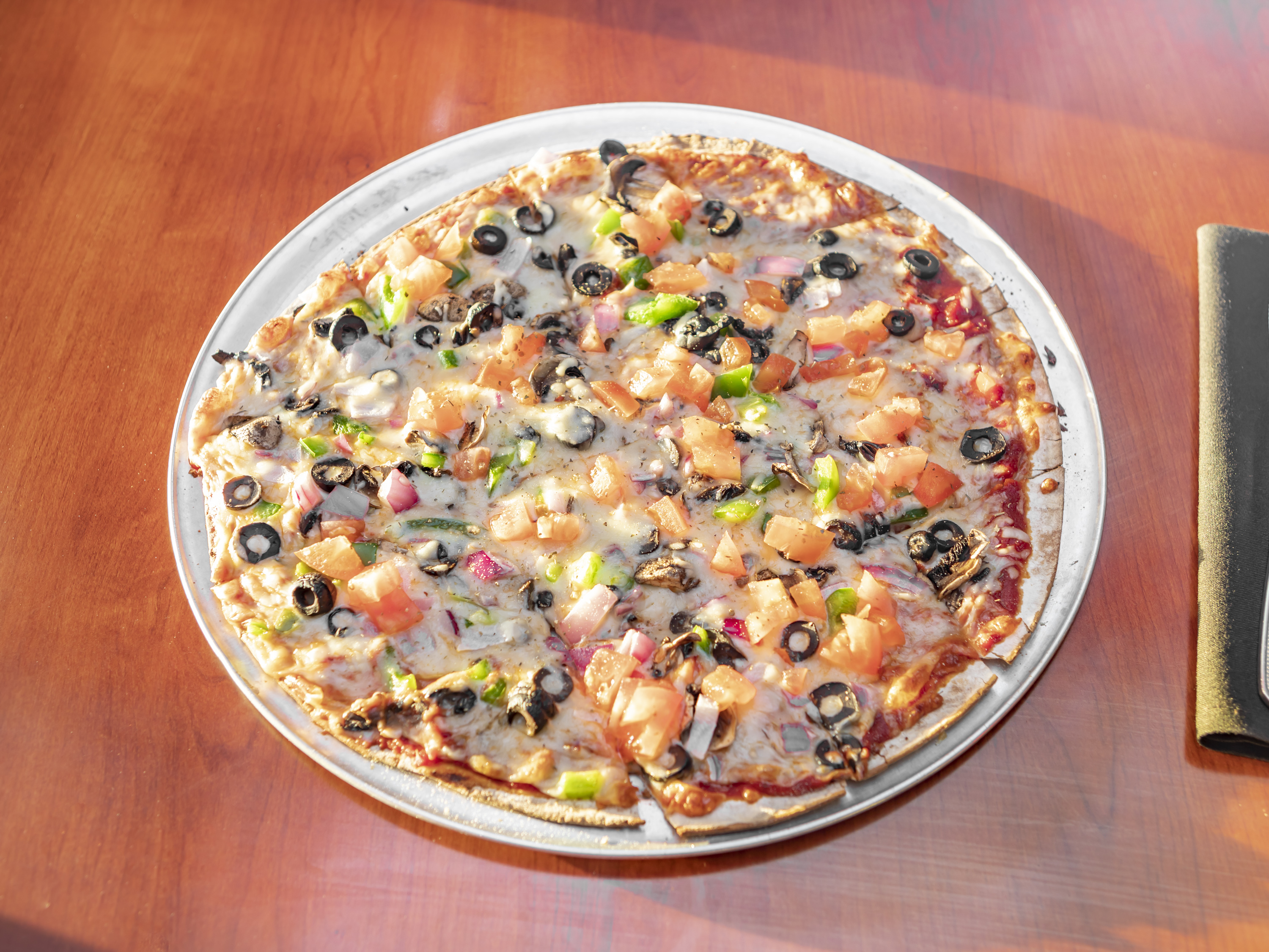 Order Veggie Lovers Pizza food online from Firehouse Bar & Grill store, St. Louis on bringmethat.com