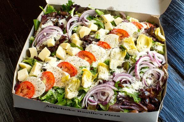 Order Boxed Salad - Serves 1-2 food online from Artichoke Basille's Pizza store, New York on bringmethat.com