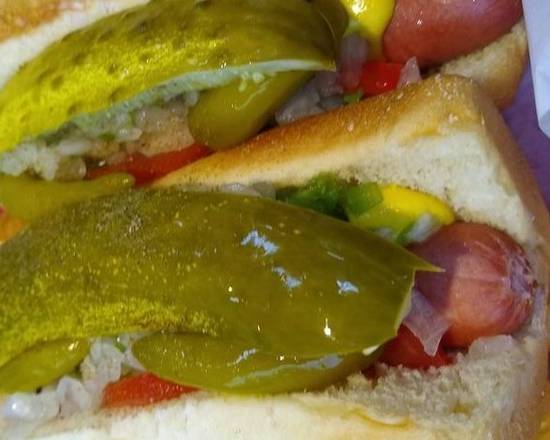 Order Chicago Dog with Fries food online from George's Gyros Spot store, CHESTERTON on bringmethat.com