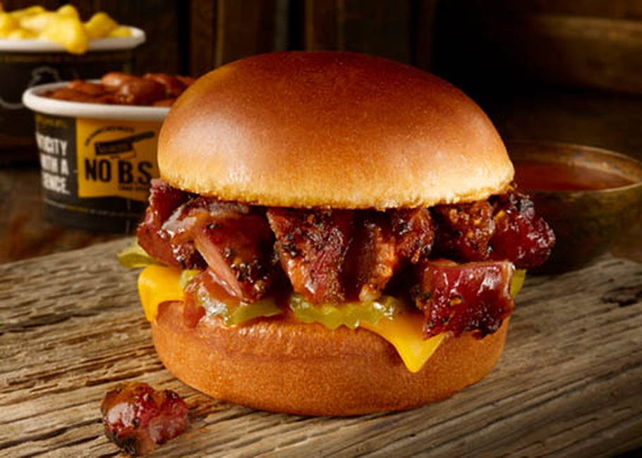 Order Pork Burnt Ends Sandwich Plate food online from Dickey Barbecue Pit store, Mason on bringmethat.com