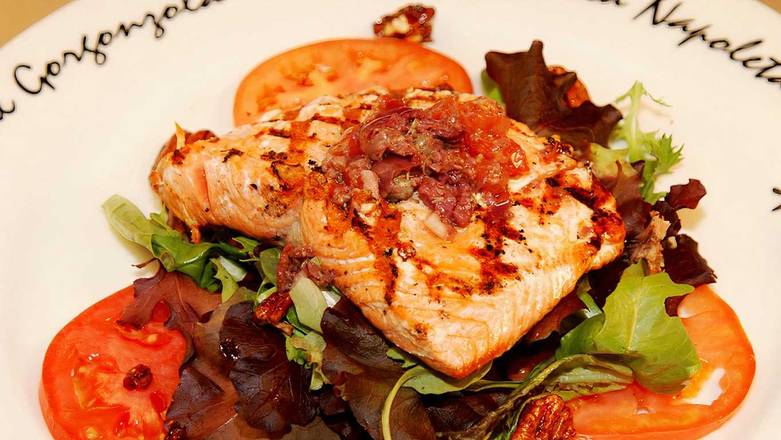 Order Grilled Salmon Salad - Dinner food online from Monterey Cookhouse store, Monterey on bringmethat.com