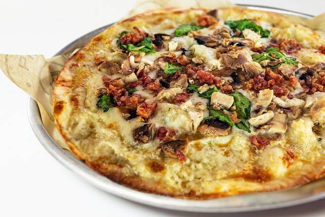 Order Alfredo Bacon Chicken “ABC” Pizza food online from Pieology Pizzeria store, Edinburg on bringmethat.com