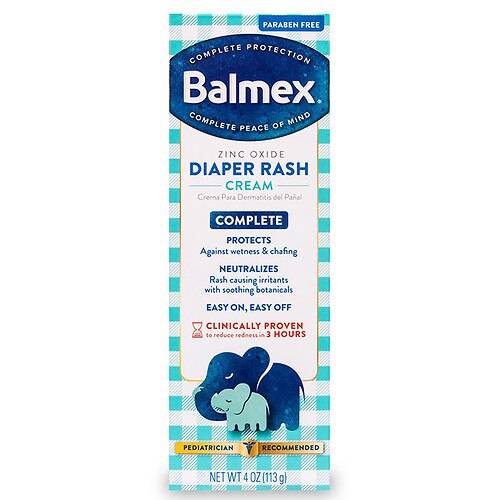 Order Balmex Complete Protection Diaper Rash Cream with Zinc Oxide Unscented - 4.0 oz food online from Walgreens store, CLEARWATER BEACH on bringmethat.com