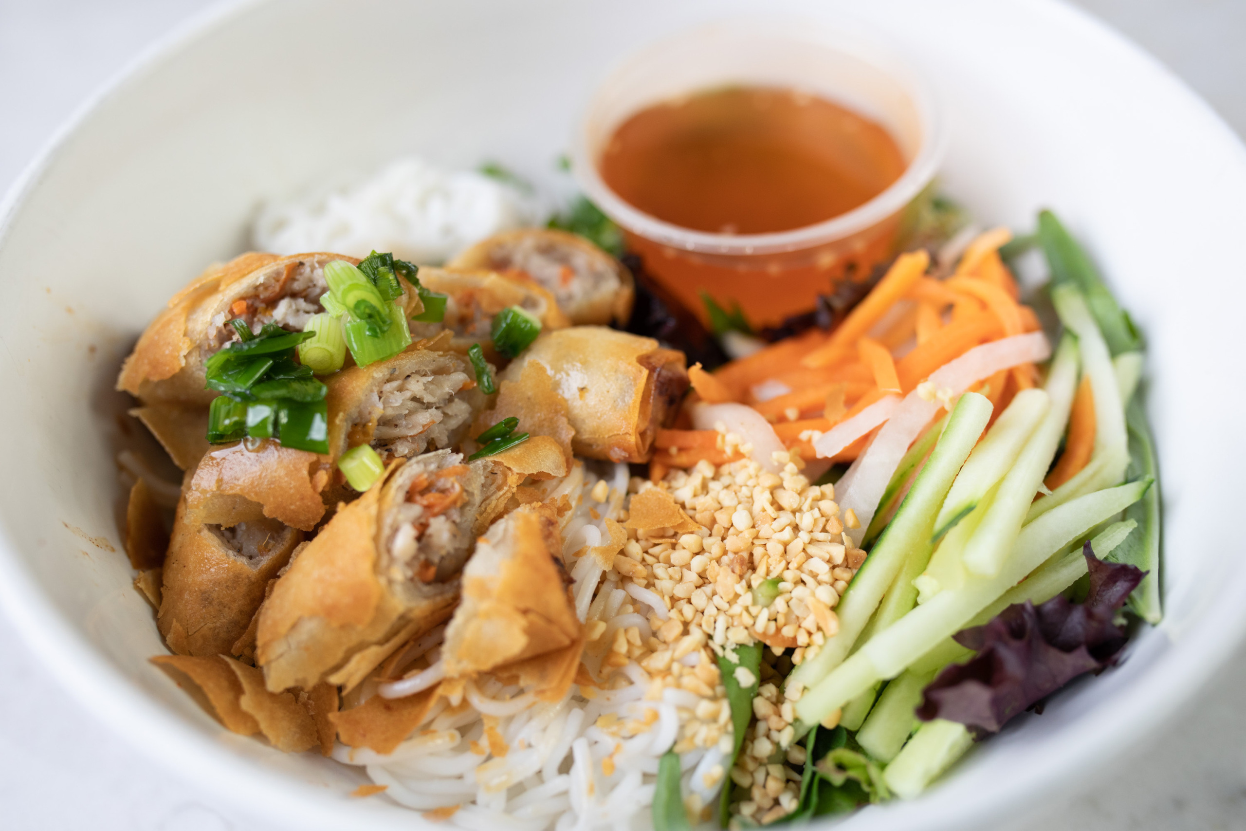 Order Bun Cha Gio  food online from Pho And Cafe Anh Hong store, Upper Darby on bringmethat.com